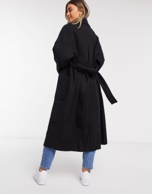 black long belted coat