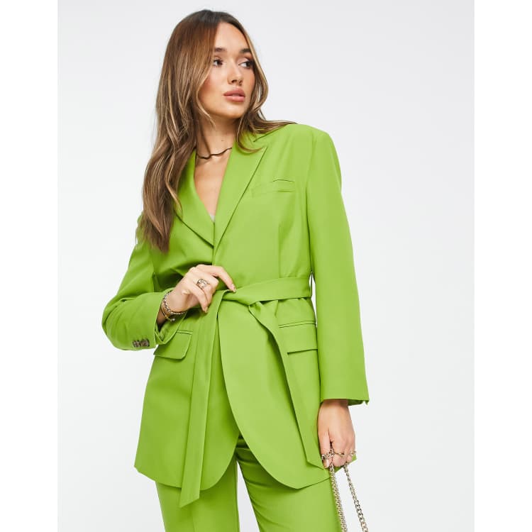 Women belted clearance blazer