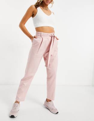 linen pink pants