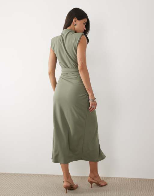 asos design maternity lace wrap midi dress ASOS DESIGN Maternity lace wrap midi dress