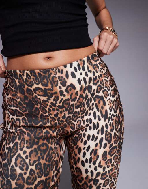ASOS DESIGN bengaline capri trouser with split at sides in leopard print, 3 of 5