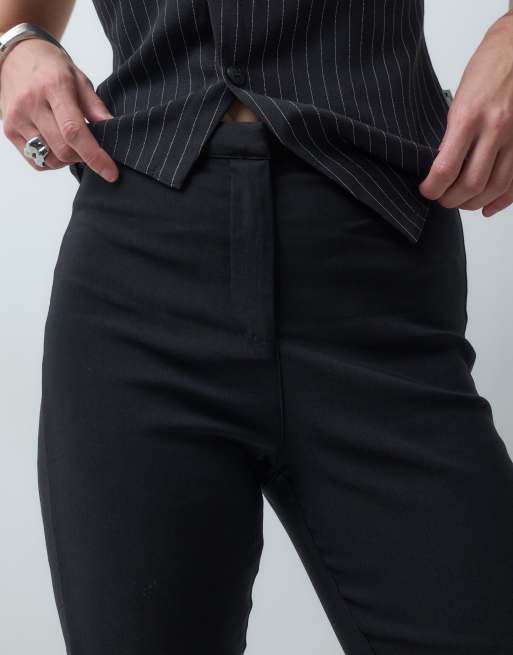 ASOS DESIGN bengaline capri trousers with side panel details in black, 5 of 5