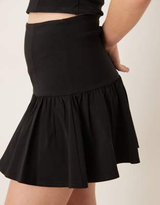 Asos Design Bengaline Flippy Mini Skirt In Black