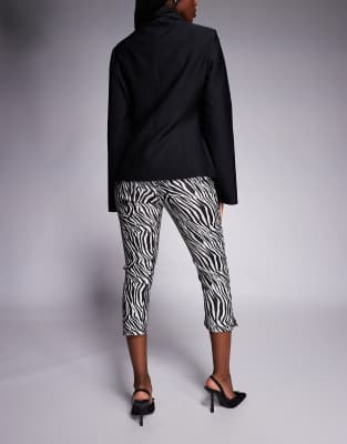 Asos Design Bengaline Longline Capri Pants With Slit Hem In Black