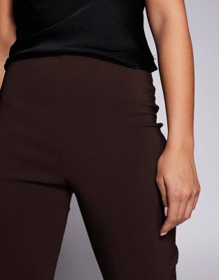 Asos Design Bengaline Longline Capri Pants With Split Hem In Black