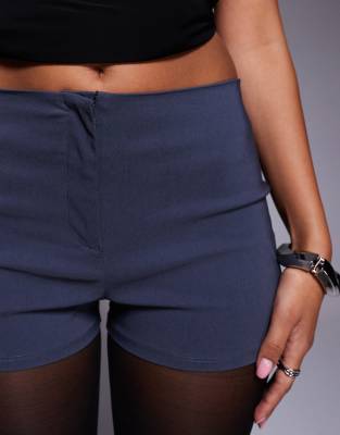 Asos Design Bengaline Micro Shorts In Gray