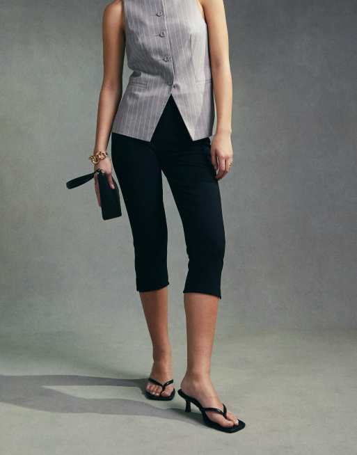 ASOS DESIGN bengaline tailored pedal pusher in black, 5 of 5