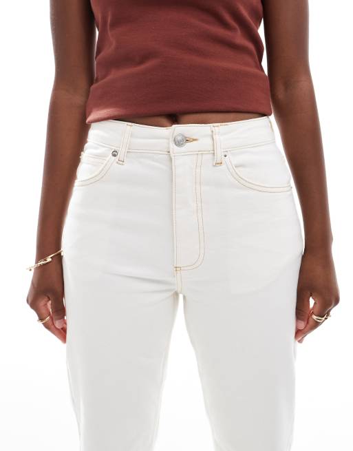 ASOS DESIGN – Bequeme Jeans mit geradem Schnitt und Stretchanteil in Ecru , 5 von 5