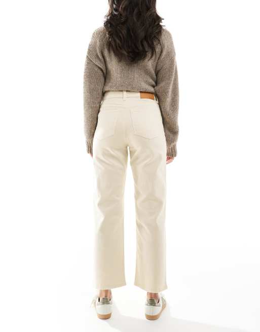 ASOS DESIGN – Bequeme Jeans mit geradem Schnitt und Stretchanteil in neutralem Farbton, 3 von 5