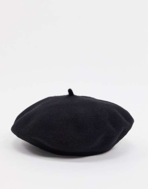 ASOS DESIGN - Béret en laine avec motif pâquerette brodé - Noir, 2 de 4