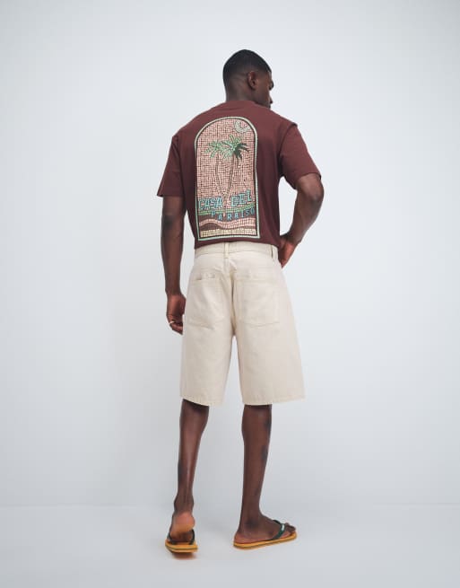 ASOS DESIGN - Bermuda ample en jean - Écru , 4 de 9