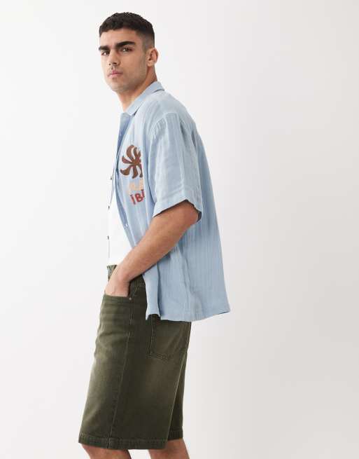 ASOS DESIGN - Bermuda ample en jean - Vert , 4 de 5