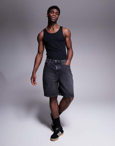 ASOS DESIGN - Bermuda coupe classique en jean - Noir délavé - view 1