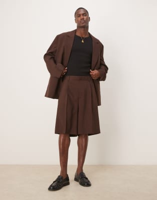 ASOS DESIGN - Bermuda de costume - Marron