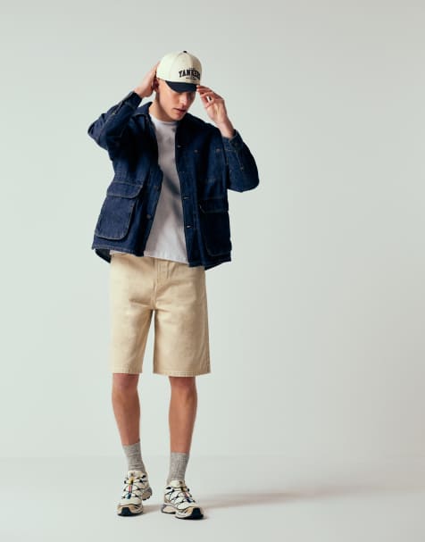 ASOS DESIGN bermuda denim jorts in ecru - view 1