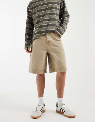 Asos Design Bermuda Denim Jorts In Green