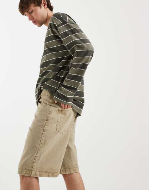 ASOS DESIGN bermuda denim jorts in tan - view 1