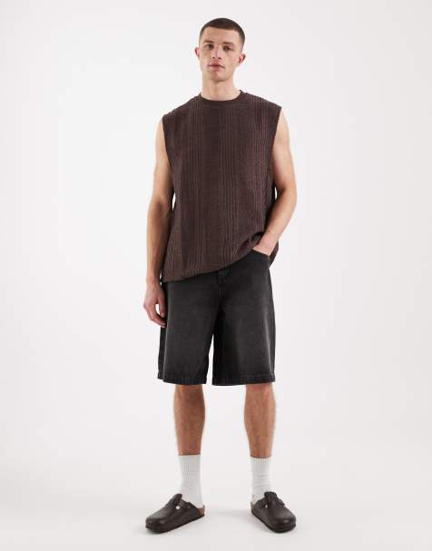 ASOS DESIGN bermuda denim jorts in washed black - view 1