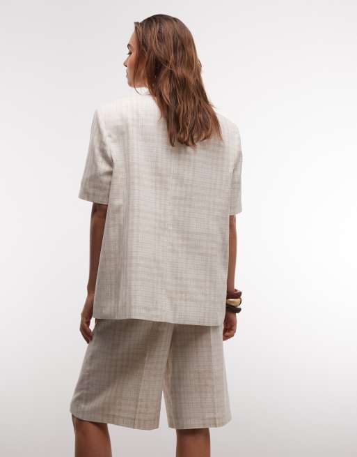 ASOS DESIGN - Bermuda d'ensemble à carreaux - Taupe, 4 de 9