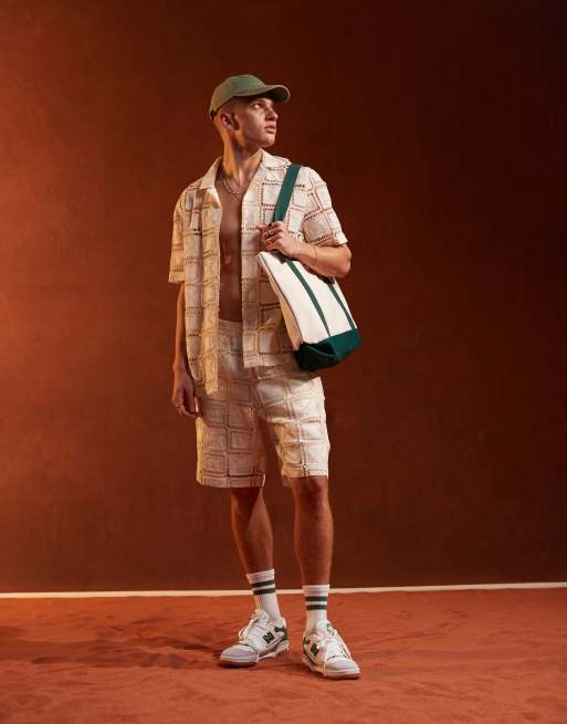 ASOS DESIGN - Bermuda d'ensemble de qualité supérieure en dentelle et crochet - Beige