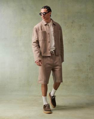 ASOS DESIGN - Bermuda d'ensemble élégant en tissu épais - Marron