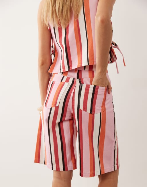 ASOS DESIGN - Bermuda d'ensemble en denim à rayures - Multicolore, 3 de 5