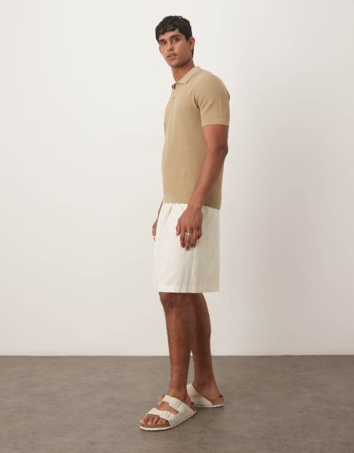 ASOS DESIGN smart bermuda shorts in yellow texture