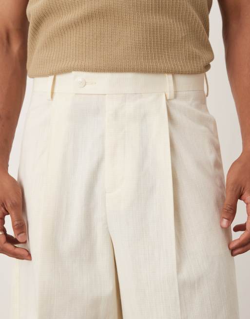 ASOS DESIGN smart bermuda shorts in yellow texture