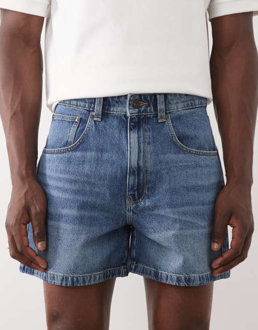 ASOS DESIGN - Bermuda en jean court - Bleu moyen délavé, 3 de 5