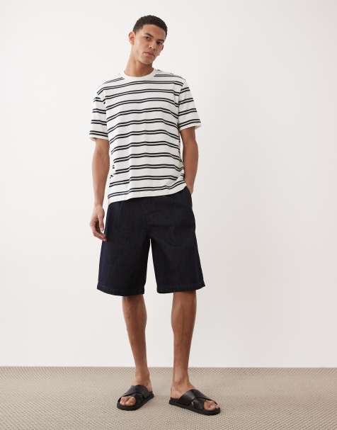 ASOS DESIGN - Bermuda en jean léger à plis - Délavage brut - view 1