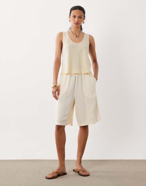 ASOS DESIGN - Bermuda en lin mélangé - Ivoire - view 1