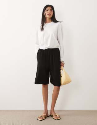 ASOS DESIGN - Bermuda en lin mélangé - Noir