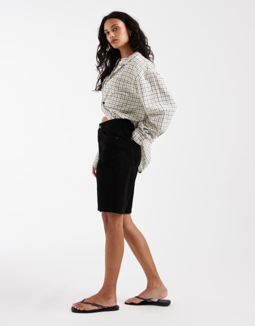 ASOS DESIGN - Bermuda in denim neri, 3 di 5