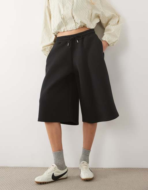 ASOS DESIGN bermuda in jersey con cintura da annodare nera, 2 di 5