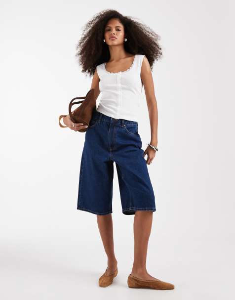 ASOS DESIGN – Bermuda-Jeansshorts in Rinse-Waschung - view 1