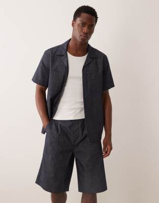 Asos Design Bermuda Lightweight Denim Jorts In Blue