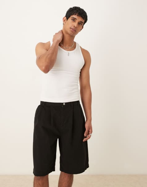 ASOS DESIGN - Bermuda long à doubles pinces - Noir - view 1