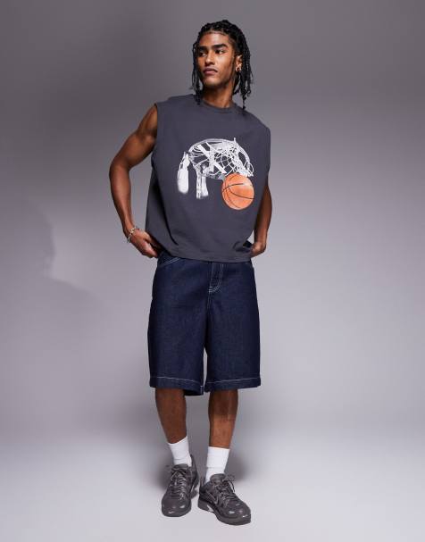 ASOS DESIGN - Bermuda long en jean - Bleu brut - view 1