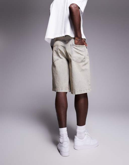 ASOS DESIGN - Bermuda long en jean - Bleu délavé, 2 de 5