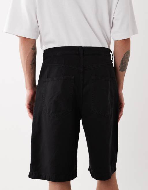 ASOS DESIGN - Bermuda long en sergé avec boutons apparents - Noir, 4 de 5