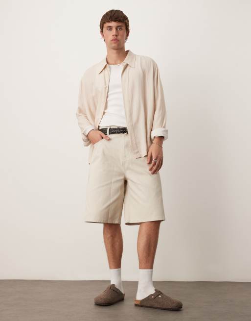ASOS DESIGN - Bermuda long en toile - Taupe