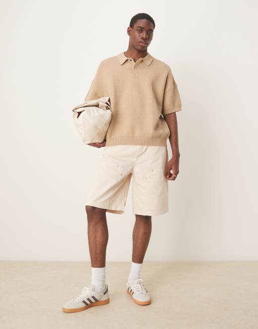 ASOS DESIGN - Bermuda long style charpentier - Écru