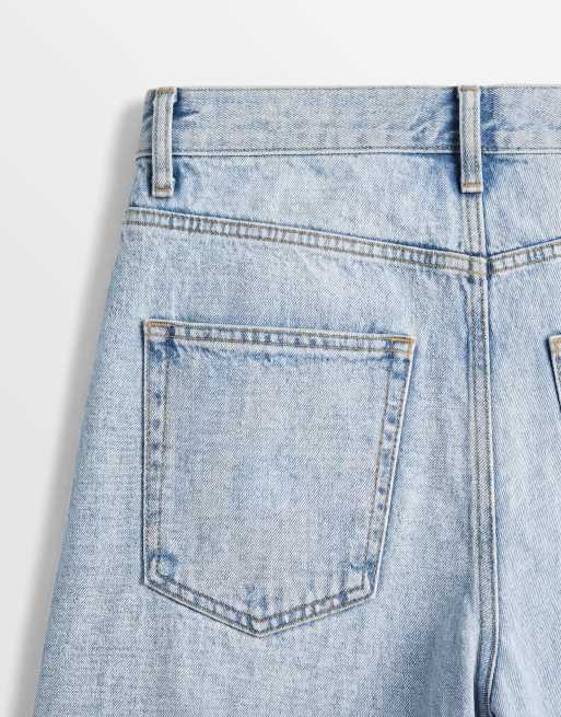 ASOS DESIGN - Bermuda mi-long en jean - Bleu clair délavé, 9 de 9