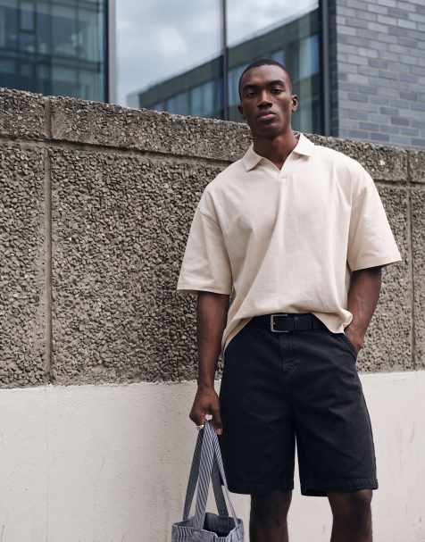 ASOS DESIGN - Bermuda mi-long en sergé - Anthracite - view 1