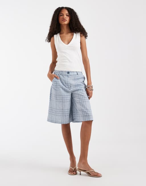 ASOS DESIGN bermuda short in blue check co-ord, 2 of 5