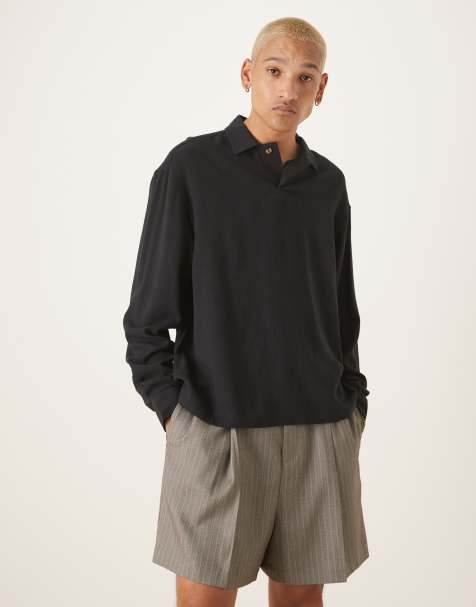 ASOS DESIGN bermuda shorts in gray pinstripe with elasticated waist - view 1