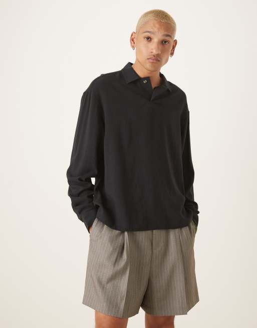 ASOS DESIGN bermuda shorts in grey pinstripe with elasticated waist