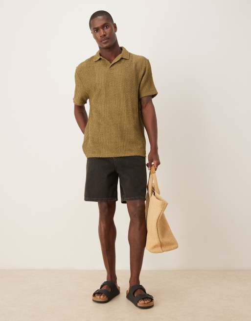 ASOS DESIGN - Bermuda standard en denim - Marron