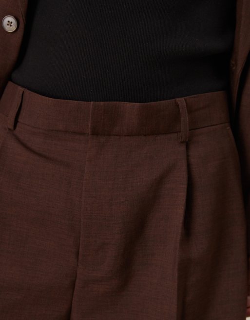 ASOS DESIGN bermuda suit shorts in brown