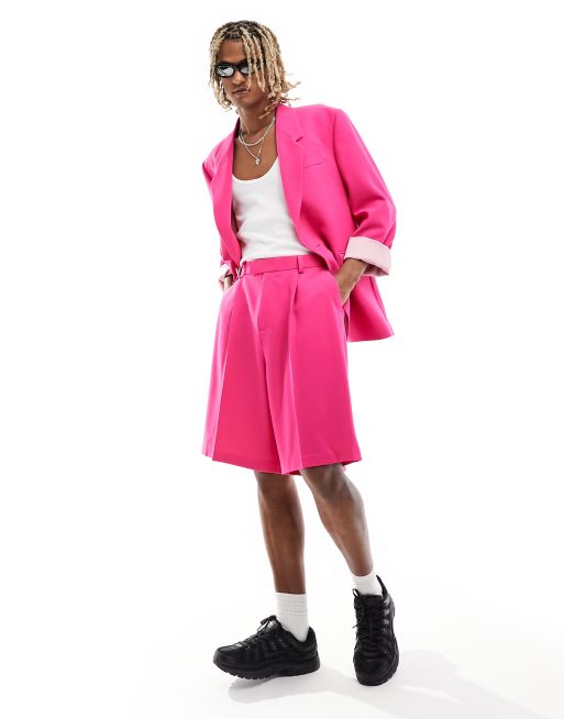 ASOS DESIGN suit shorts in pink